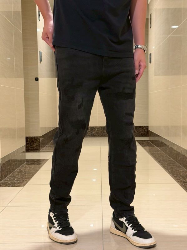 極簡風 黑武士 多刷破 直筒 高磅數 牛仔寬褲 極簡風 黑武士 多刷破 直筒 高磅數 牛仔寬褲