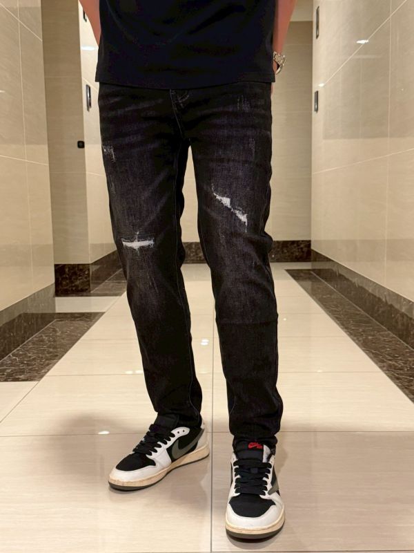 小刷破 黑灰 小直筒 錐形 彈力 牛仔破褲 小刷破 黑灰 小直筒 錐形 彈力 牛仔破褲