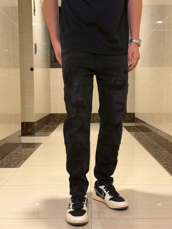 極簡風 黑武士 多刷破 直筒 高磅數 牛仔寬褲 極簡風 黑武士 多刷破 直筒 高磅數 牛仔寬褲