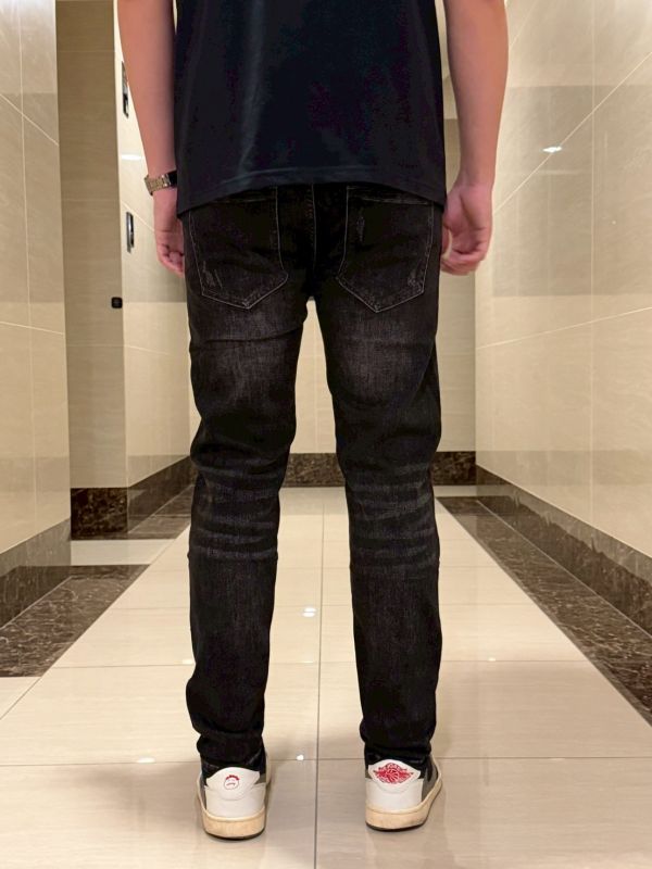 小刷破 黑灰 小直筒 錐形 彈力 牛仔破褲 小刷破 黑灰 小直筒 錐形 彈力 牛仔破褲