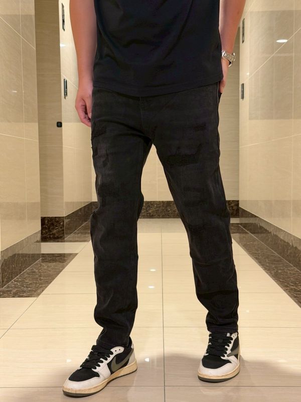 極簡風 黑武士 多刷破 直筒 高磅數 牛仔寬褲 極簡風 黑武士 多刷破 直筒 高磅數 牛仔寬褲