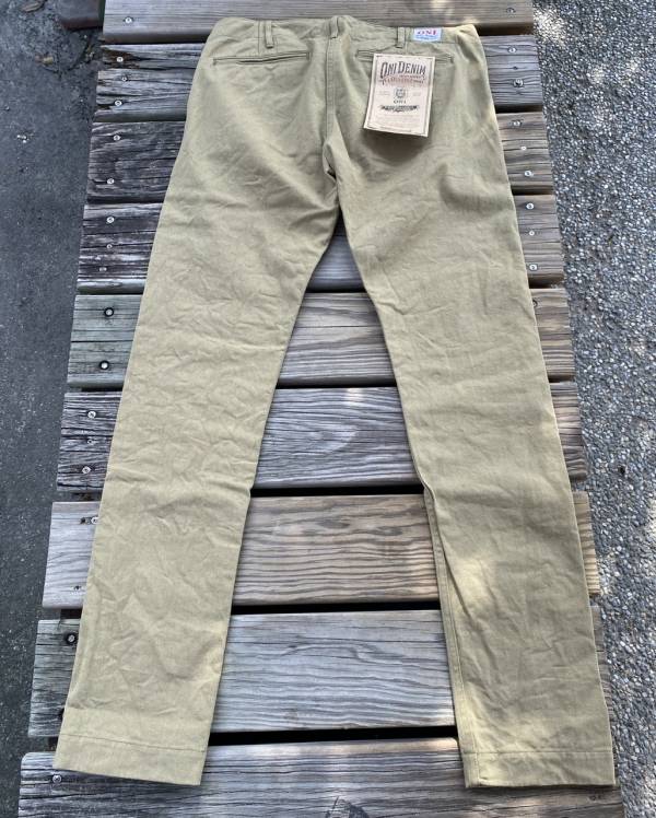 14oz 歐版純棉斜紋卡其休閒直筒版型 