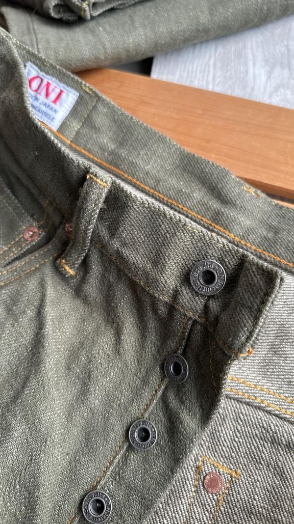 18oz 綠鬼秘丹寧復古直筒版型 