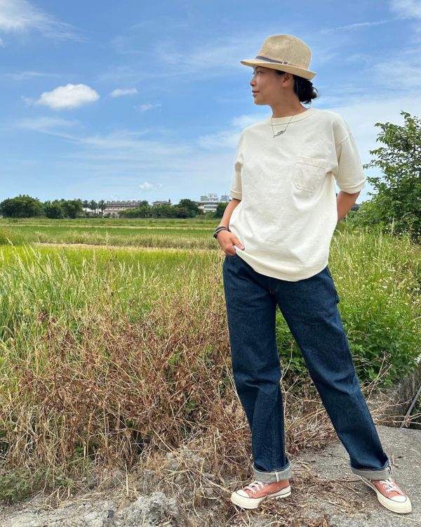 15oz 石川台 調節巴黎扣直筒丹寧 