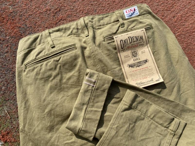 14oz 歐版純棉斜紋卡其休閒直筒版型 