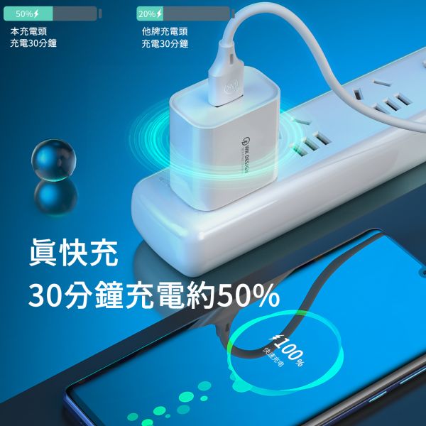WEKOME QC3.0 18W 快速充電頭 手機充電頭,18w充電頭,高瓦數USB充電頭,單USB充電頭,QC3.0充電頭,快速充電頭