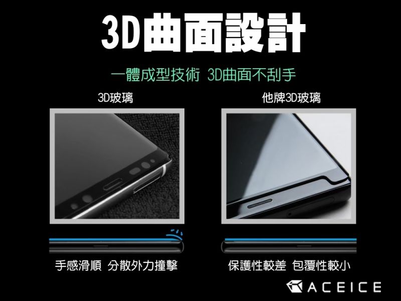 ACEICE 3D曲面玻璃(samsung S8、S8+、S9、S9+) 