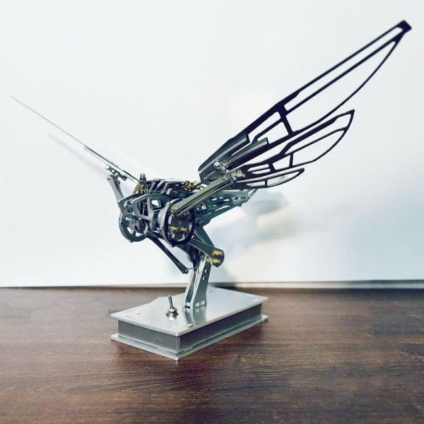 3D金屬機械飛魚 動態仿生模型 