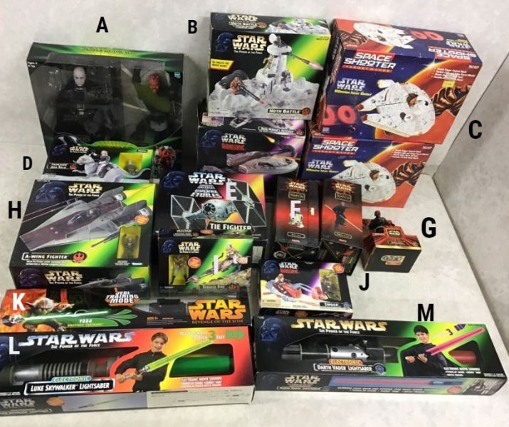 日版 絕版玩具 星際大戰 黑武士 千鷹號 光劍 TIE Fighter、Darth Maul、Swoop 