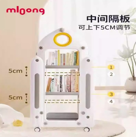 兒童書架 家用收納架 旋轉一體落地書櫃 置物架  玩具盒寶寶繪本架 