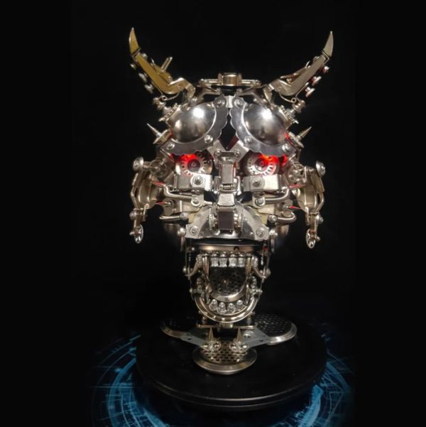 Hannya 3D DIY 蒸氣龐克 日本惡鬼面具 金屬組裝模型 