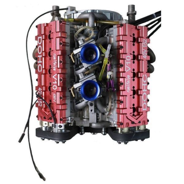 限量生產 RUIFEIYA 1:4 比例 V10 汽油引擎機型 - 150cc DOHC 40汽門四行程 三環水冷內燃機 