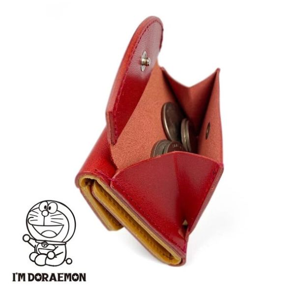 日本製造 三折皮夾 哆啦A夢 真皮 短夾 5色 