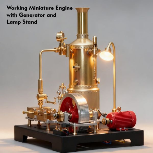 RETROL SE-03 工作型固定式磨坊蒸汽機模型套件，包含鍋爐、發電機和燈架 