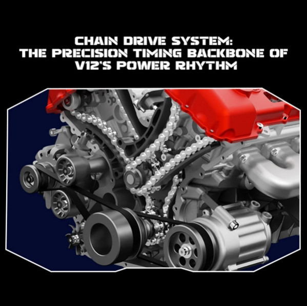 土星文化 金屬v12 引擎模型 