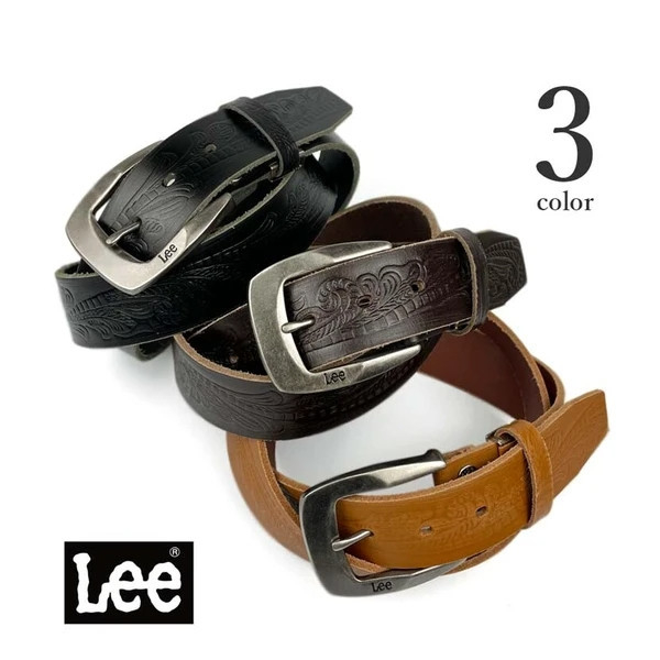 日本進口 Lee  真皮 皮工藝 咬花 皮帶 腰帶 3色 日本進口 Lee  真皮 皮工藝 咬花 皮帶 腰帶 3色
