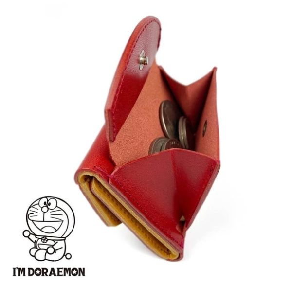 日本製造 三折皮夾 哆啦A夢 真皮 短夾 5色 