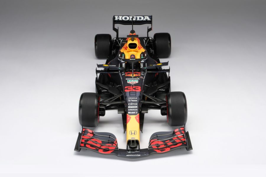 Amalgam Collection 紅牛車隊本田RB16B賽車 - 2021年阿布達比大獎賽 | 馬克斯·維斯塔潘 1:8 比例 