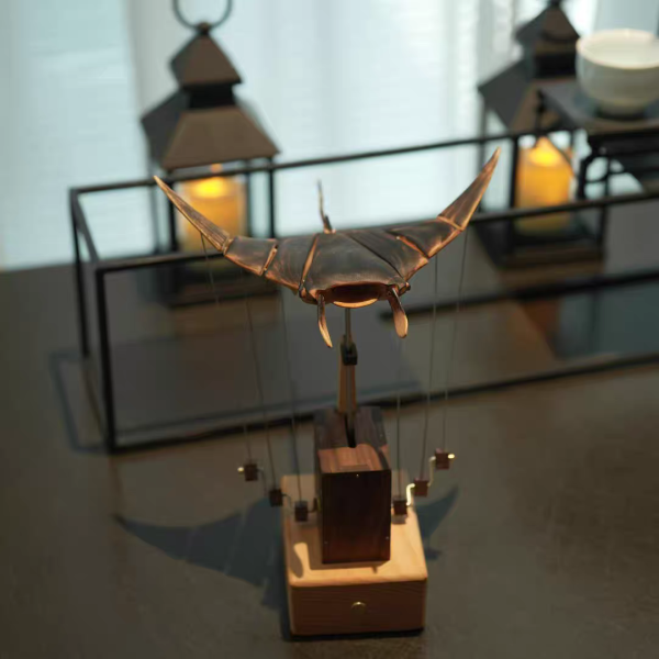 木製魔鬼魚 蝠鱝 魟魚模型 機械結構 居家擺飾 