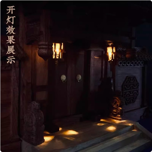 古建奇譚 巴西花梨實 木鬥拱 四合院垂花門 古建築模型 榫接結構 