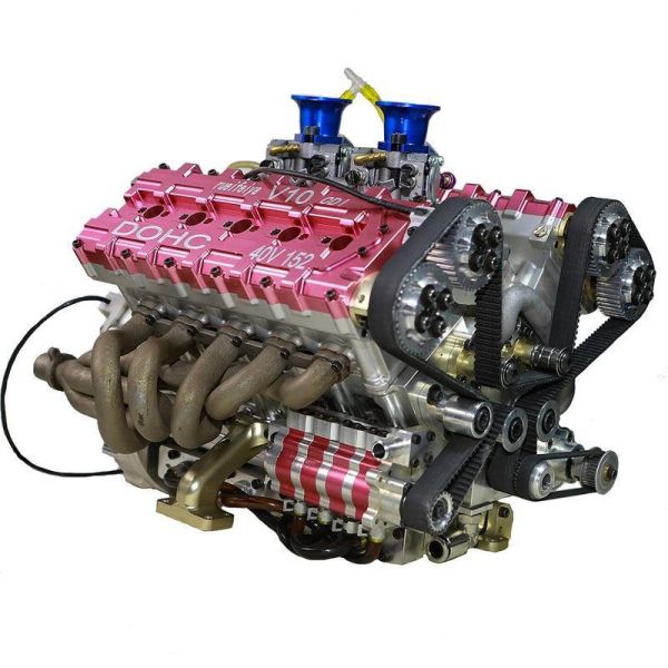 限量生產 RUIFEIYA 1:4 比例 V10 汽油引擎機型 - 150cc DOHC 40汽門四行程 三環水冷內燃機 