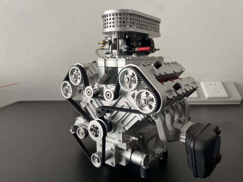 V8 GS-V8 78CC DOHC 四行程 V 型八缸水冷式電動汽油內燃機模型 - 可發動的 V8 引擎模型 