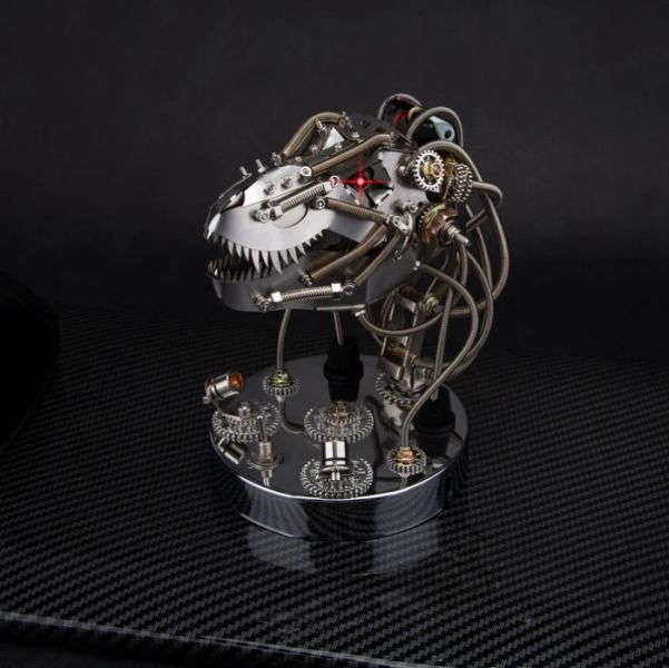 3D 金屬蒸氣龐克 移動機械恐龍頭 模型套件 - 180 件+ 