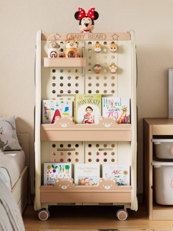 Babyview 兒童書架 繪本玩具收納架 書包置物架 落地可移動櫃 分層架 