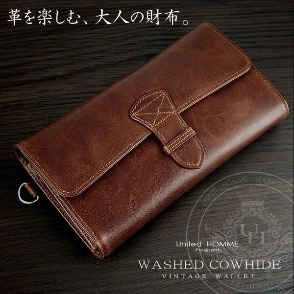 日本進口 復古 長夾 皮夾 牛皮 日本進口 復古 長夾 皮夾 牛皮