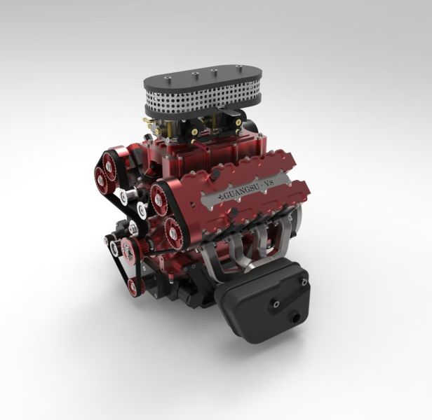 V8 GS-V8 78CC DOHC 四行程 V 型八缸水冷式電動汽油內燃機模型 - 可發動的 V8 引擎模型 