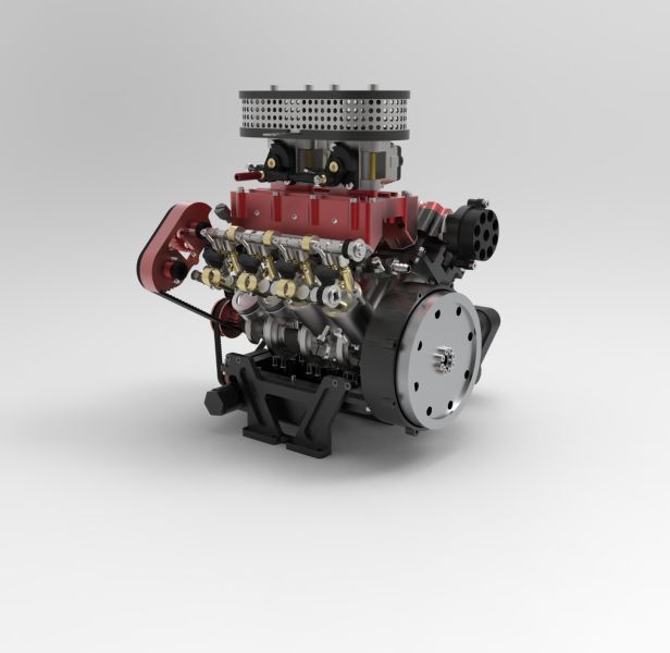 V8 GS-V8 78CC DOHC 四行程 V 型八缸水冷式電動汽油內燃機模型 - 可發動的 V8 引擎模型 