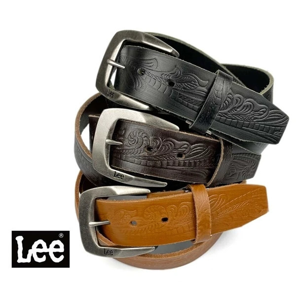 日本進口 Lee  真皮 皮工藝 咬花 皮帶 腰帶 3色 日本進口 Lee  真皮 皮工藝 咬花 皮帶 腰帶 3色