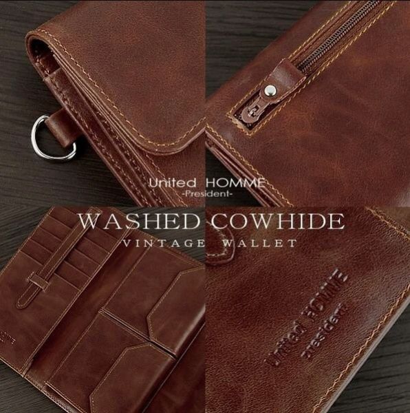 日本進口 復古 長夾 皮夾 牛皮 日本進口 復古 長夾 皮夾 牛皮