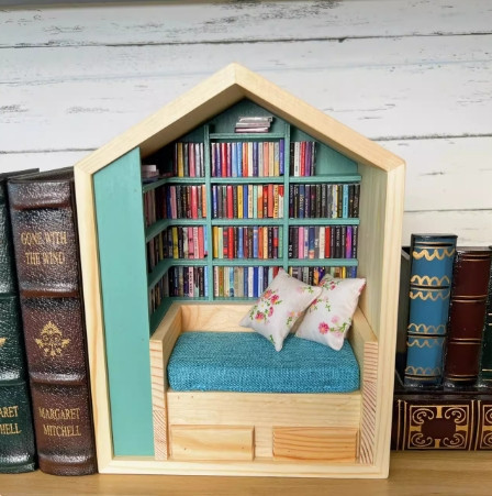 解壓 療鬱 迷你書架 微型 袖珍書架 擺飾創意 diy小擺飾 生日七夕男女朋友禮物 