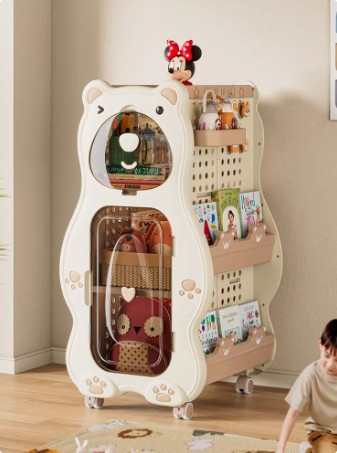 Babyview 兒童書架 繪本玩具收納架 書包置物架 落地可移動櫃 分層架 