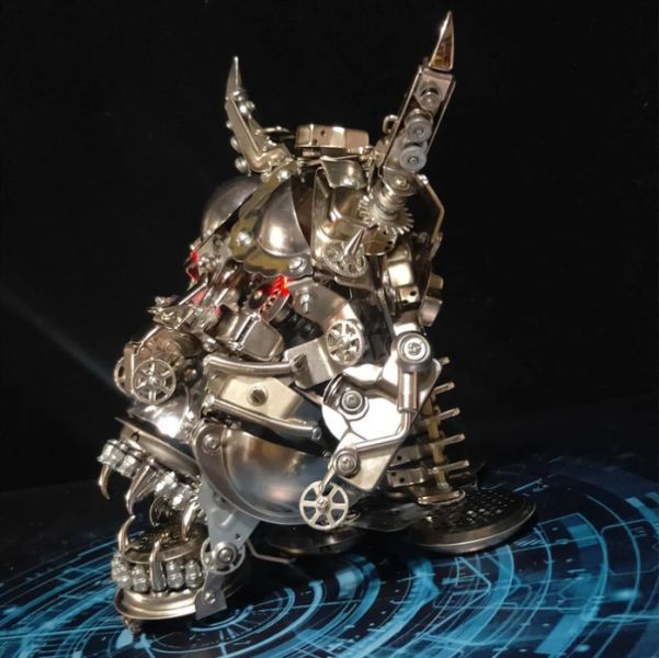 Hannya 3D DIY 蒸氣龐克 日本惡鬼面具 金屬組裝模型 