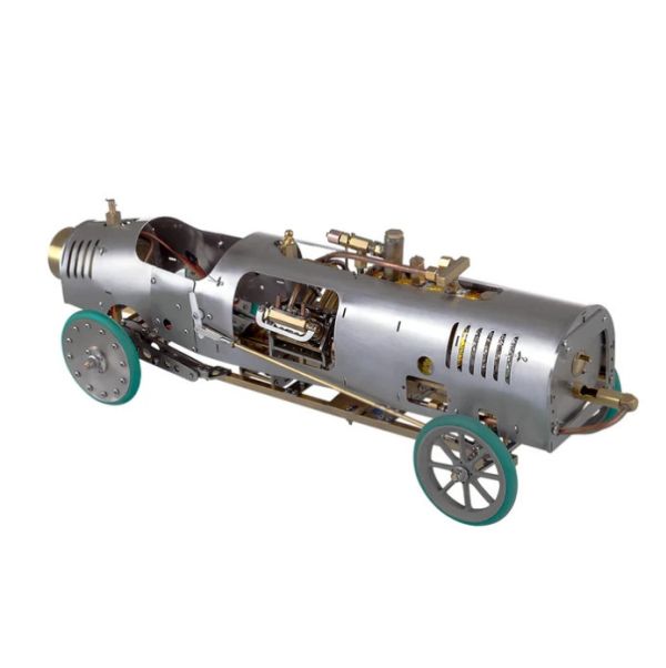 遙控 後驅蒸汽車 復古車輛模型   帶 V4 蒸汽引擎，變速箱和鍋爐 - 1/10 比例 