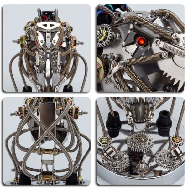3D 金屬蒸氣龐克 移動機械恐龍頭 模型套件 - 180 件+ 