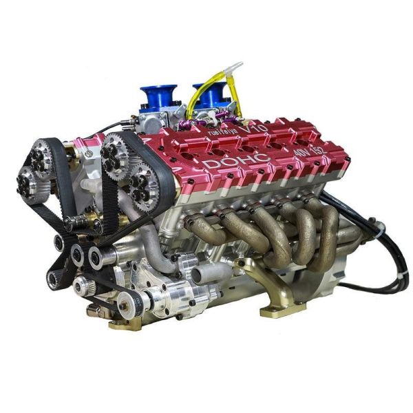 限量生產 RUIFEIYA 1:4 比例 V10 汽油引擎機型 - 150cc DOHC 40汽門四行程 三環水冷內燃機 