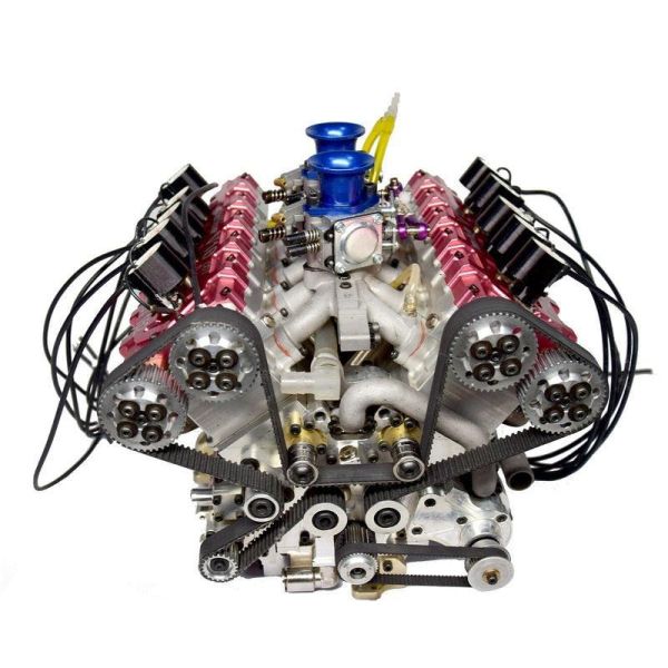 限量生產 RUIFEIYA 1:4 比例 V10 汽油引擎機型 - 150cc DOHC 40汽門四行程 三環水冷內燃機 