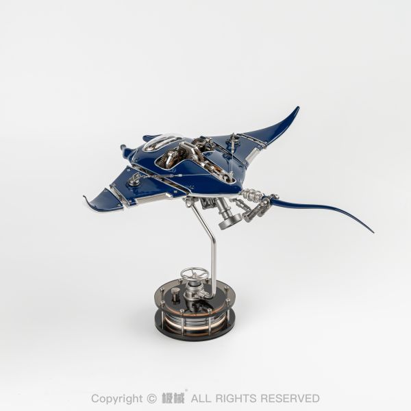 台灣代理 JX極械 魔鬼魚 蝠鱝 魟魚 機械海洋生物 3D 金屬組裝 模型搭配燈 