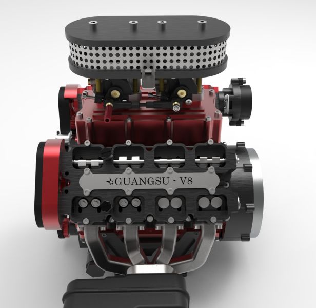 V8 GS-V8 78CC DOHC 四行程 V 型八缸水冷式電動汽油內燃機模型 - 可發動的 V8 引擎模型 