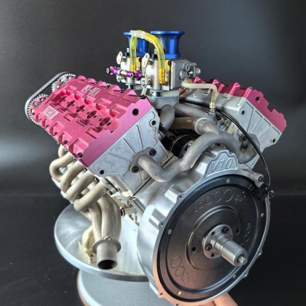 限量生產 RUIFEIYA 1:4 比例 V10 汽油引擎機型 - 150cc DOHC 40汽門四行程 三環水冷內燃機 