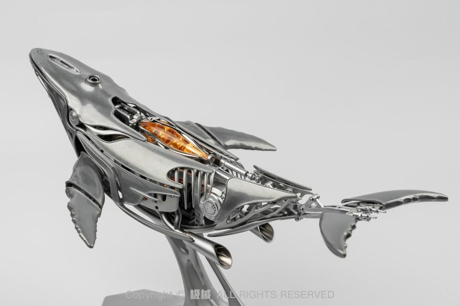 台灣代理 Jx極械  金屬模型 座頭鯨(原色版) 鯨魚 模型 