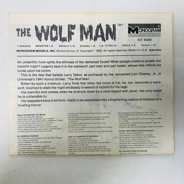 日版 MONOGRAM 1/8 狼人 狼男 THE WOLF MAN 