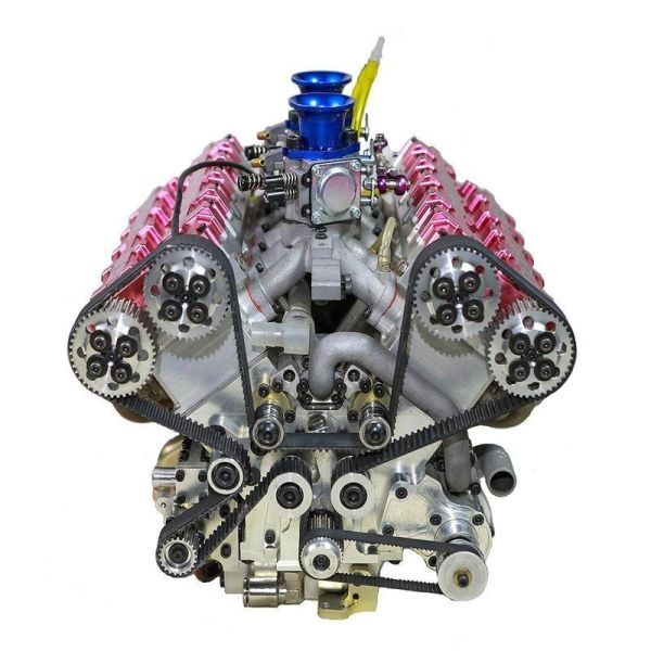 限量生產 RUIFEIYA 1:4 比例 V10 汽油引擎機型 - 150cc DOHC 40汽門四行程 三環水冷內燃機 