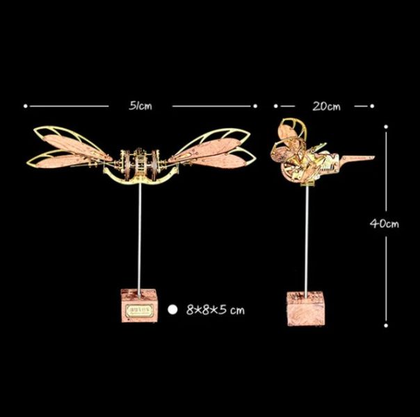 金屬實木 3D 動態機械 工藝品 神秘飛機 DIY 組裝模型 