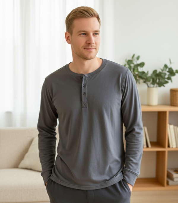 負離子機能長袖 / B3104男性長上衣 / 黑 / 灰 負離子衣物,手腳,冰冷,冬天,保暖,發熱