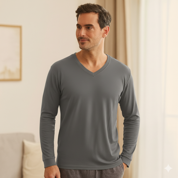 負離子機能長袖 / B3102男性長上衣 / 黑 / 灰 負離子衣物,手腳,冰冷,冬天,保暖,發熱