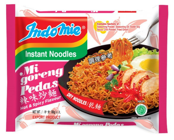 印尼Indomie營多炒麵-辣味(5包入) 網路排名好吃泡麵,印尼泡麵,營多泡麵